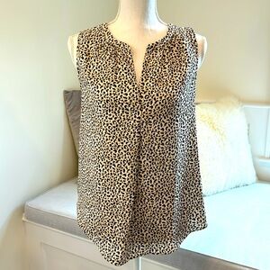 LOFT Crepe Top in Leopard Pattern